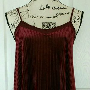 NWT MUDD wine/maroon velvety ribbed slip dress